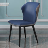 Industrial Metal Dining Room Chair Faux Leather Dining Chair for Restaurant Use