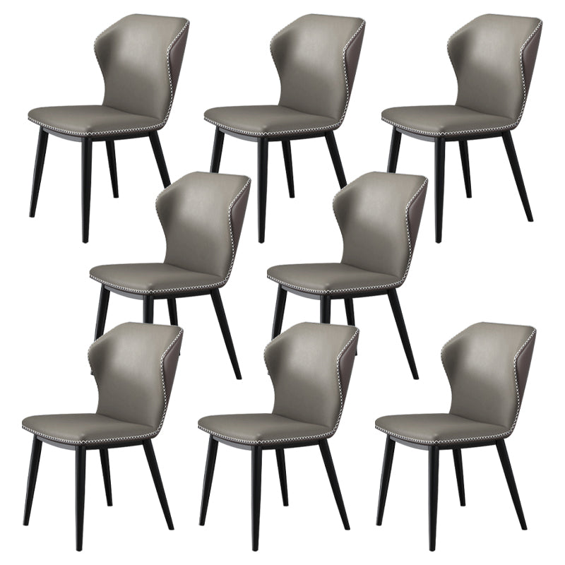 Industrial Metal Dining Room Chair Faux Leather Dining Chair for Restaurant Use