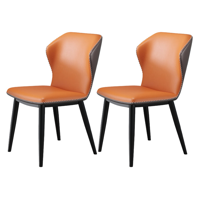 Industrial Metal Dining Room Chair Faux Leather Dining Chair for Restaurant Use