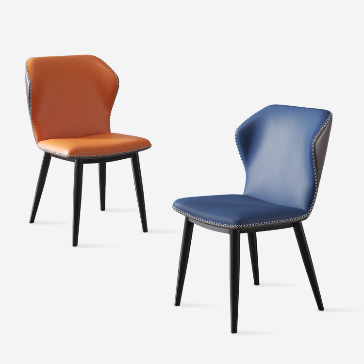 Industrial Metal Dining Room Chair Faux Leather Dining Chair for Restaurant Use