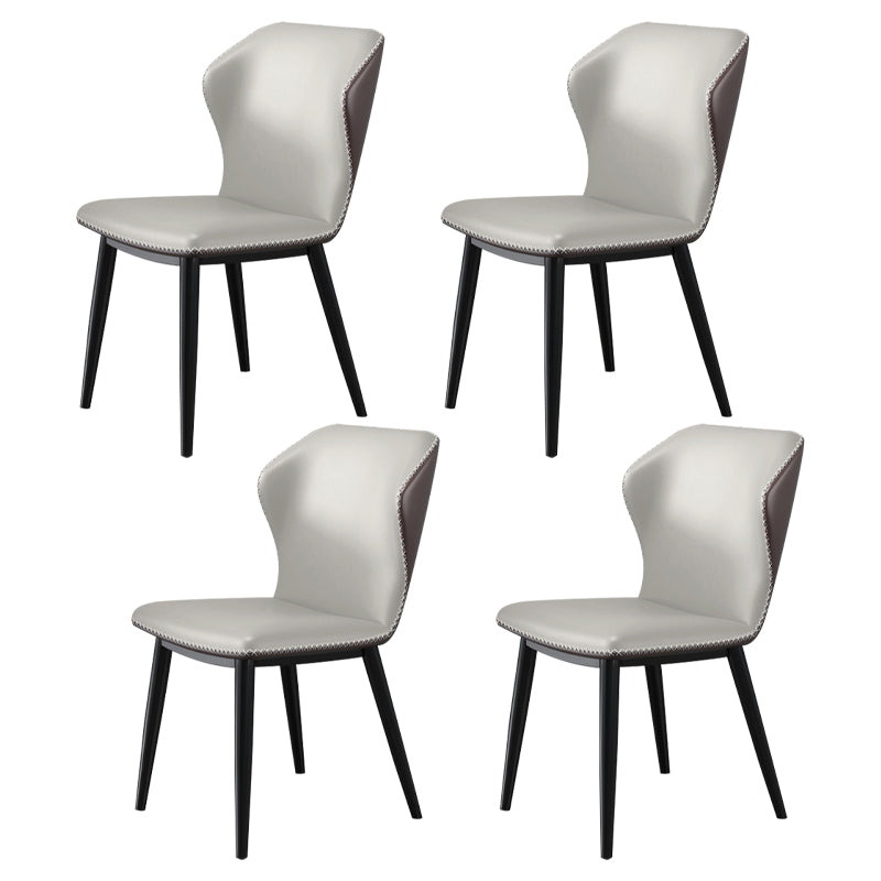 Industrial Metal Dining Room Chair Faux Leather Dining Chair for Restaurant Use