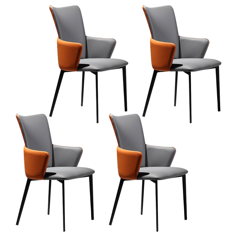 Modern Style Faux Leather Dining Side Chairs Upholstered Side Chairs for Restaurant Use Grey 4 Piece Set Clearhalo 'Dining Chairs' 'Dining Tables & Seating' 'dining_chair' 'furn' 'furn_dining_chair' 'Furniture' 'Kitchen & Dining Furniture' 5465515