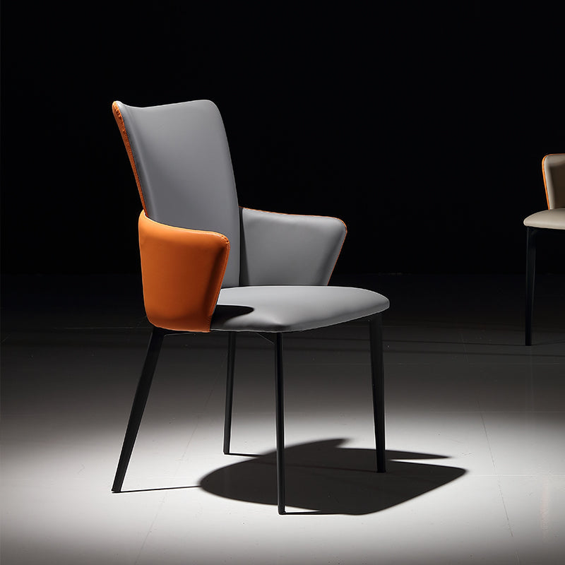 Modern Style Faux Leather Dining Side Chairs Upholstered Side Chairs for Restaurant Use Grey 1 Piece Clearhalo 'Dining Chairs' 'Dining Tables & Seating' 'dining_chair' 'furn' 'furn_dining_chair' 'Furniture' 'Kitchen & Dining Furniture' 5465529