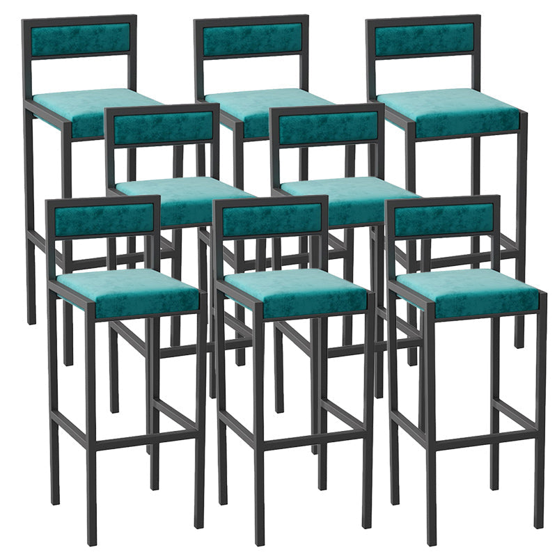 Moderno sgabello da pranzo in ferro posteriore senza braccio sgabello da bar con cuscino di velluto