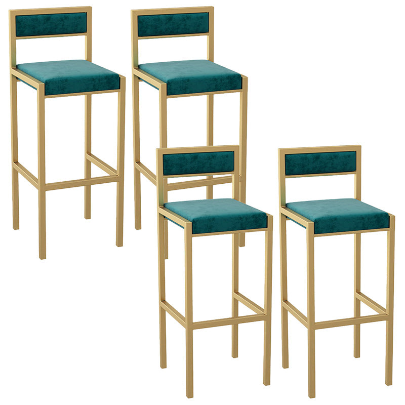 Moderno sgabello da pranzo in ferro posteriore senza braccio sgabello da bar con cuscino di velluto