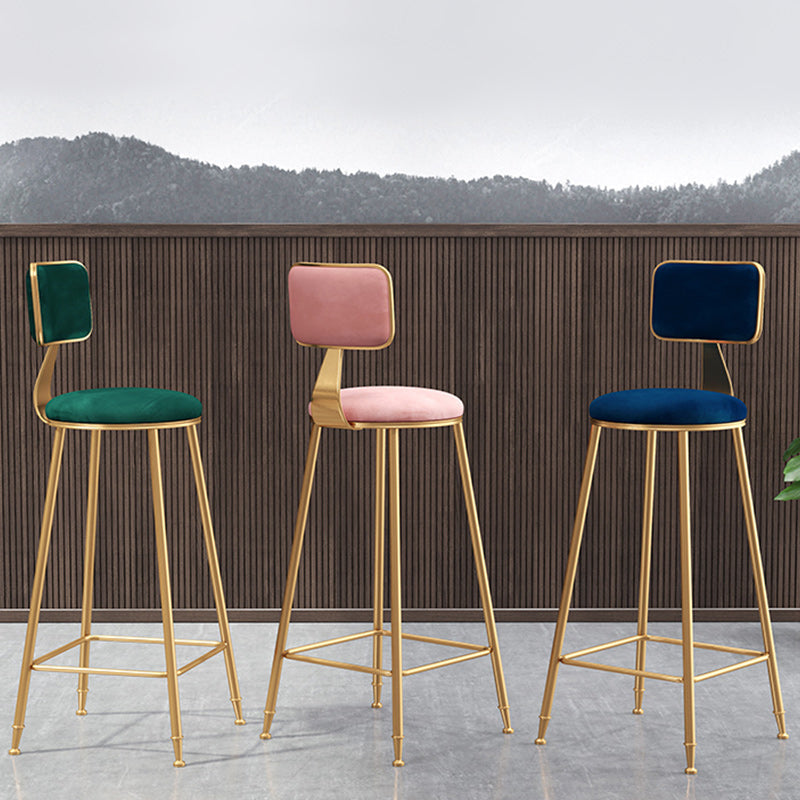 Noordse glamoureuze barkruk rond barkruk voor huis met metalen benen