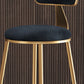 Nordic Glam Bar Stool Round Barhocker für Zuhause mit Metallbeinen