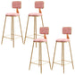 Nordic Glam Bar Stool Round Bar Stool for Home with Metal Legs
