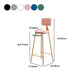 Nordic Glam Bar Stool Round Bar Stool for Home with Metal Legs