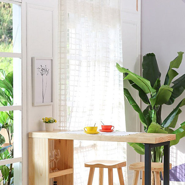 Mesa de barra de madera maciza rectangular de lujo Juego de mesa 1/2/3 piezas de mostrador con taburetes sin espalda