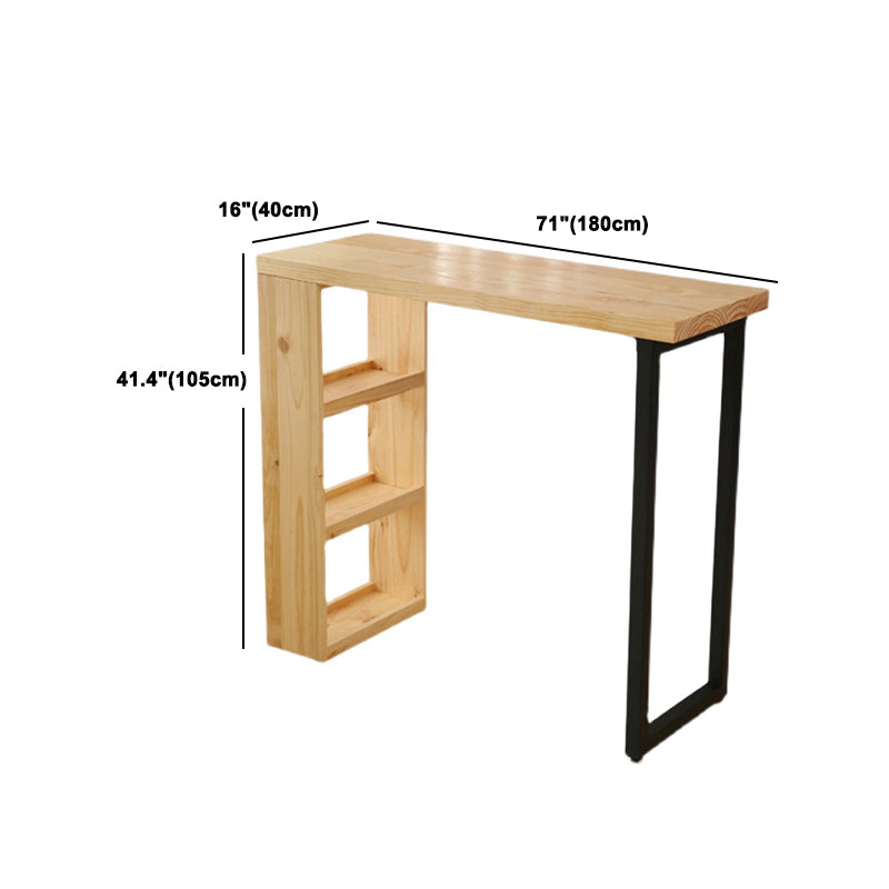 Mesa de barra de madera maciza rectangular de lujo Juego de mesa 1/2/3 piezas de mostrador con taburetes sin espalda