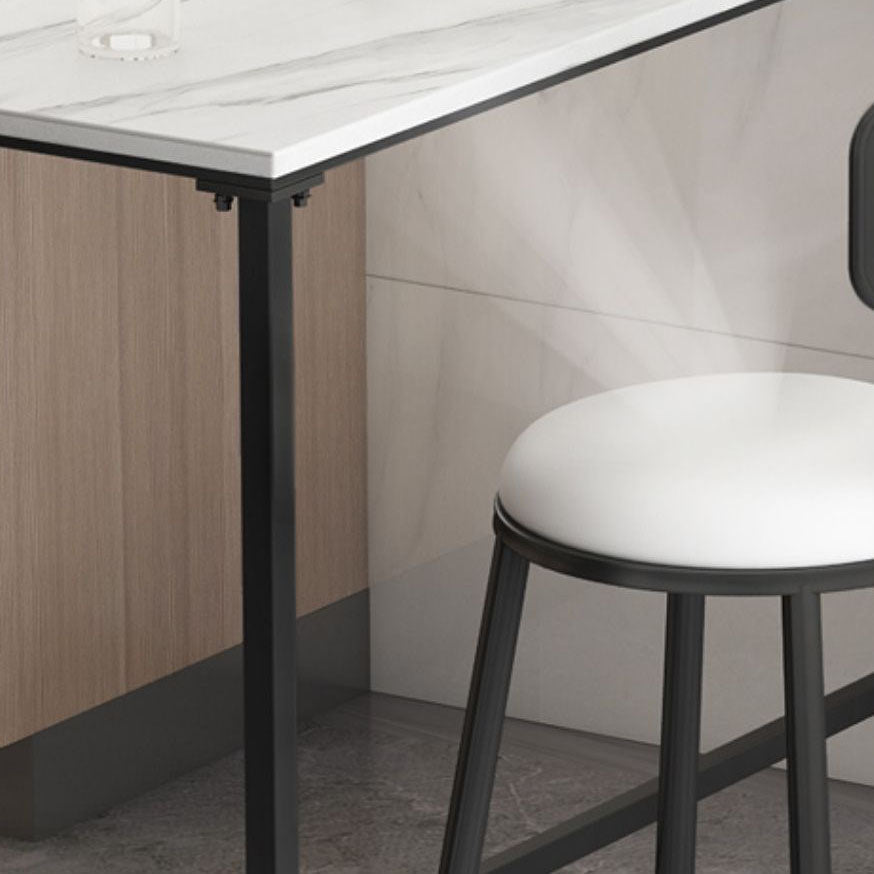 Tavolo da bar rettangolare in pietra sinterizzato tavolo da bistrot moderno con base di cavalletto