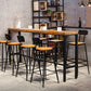 Pine Wood Top Rectangular Bar Table Industrial Pub Table with Metal Trestle Base Clearhalo 'Bar Furniture' 'Bar Tables' 'bar_tables' 'furn' 'furn_bar_tables' 'Furniture' 'Kitchen & Dining Furniture' 5465851