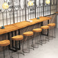 Tavolo da pub rettangolare top in legno pino tavolo da bar moderno con doppio piedistallo in nero