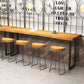 Tavolo da pub rettangolare top in legno pino tavolo da bar moderno con doppio piedistallo in nero