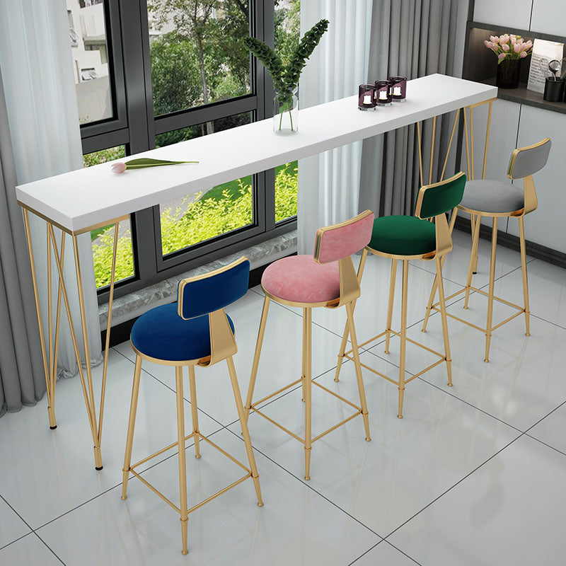 Glam Style Rectangle Bar Table Bar-Height Bistro Pub Table with 4 Legs Wood Gold Clearhalo 'Bar Furniture' 'Bar Tables' 'bar_tables' 'furn' 'furn_bar_tables' 'Furniture' 'Kitchen & Dining Furniture' 5465961