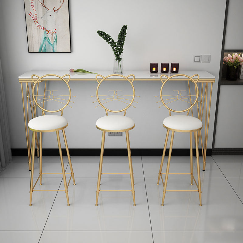 Glam Style Rectangle Bar Table Bar-Height Bistro Pub Table with 4 Legs Clearhalo 'Bar Furniture' 'Bar Tables' 'bar_tables' 'furn' 'furn_bar_tables' 'Furniture' 'Kitchen & Dining Furniture' 5465970
