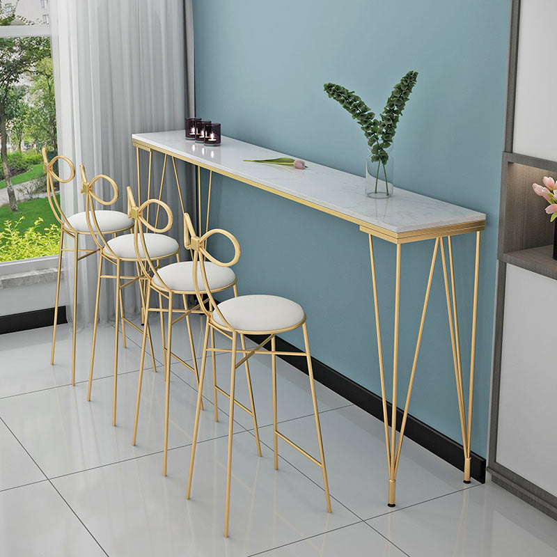 Glam Style Rectangle Bar Table Bar-Height Bistro Pub Table with 4 Legs Clearhalo 'Bar Furniture' 'Bar Tables' 'bar_tables' 'furn' 'furn_bar_tables' 'Furniture' 'Kitchen & Dining Furniture' 5465971