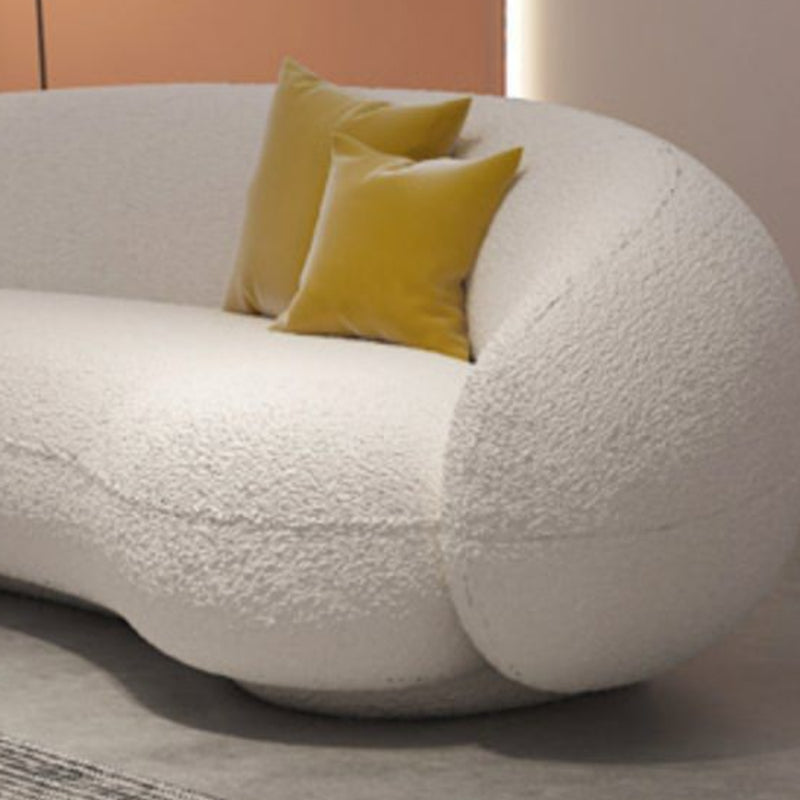 Contemporary Tight Back Settee Bench Curved Settee Couch in Grey/white Clearhalo 'furn' 'furn_sofas' 'Furniture' 'Living Room Furniture' 'Sofa' 'sofas' 5468891