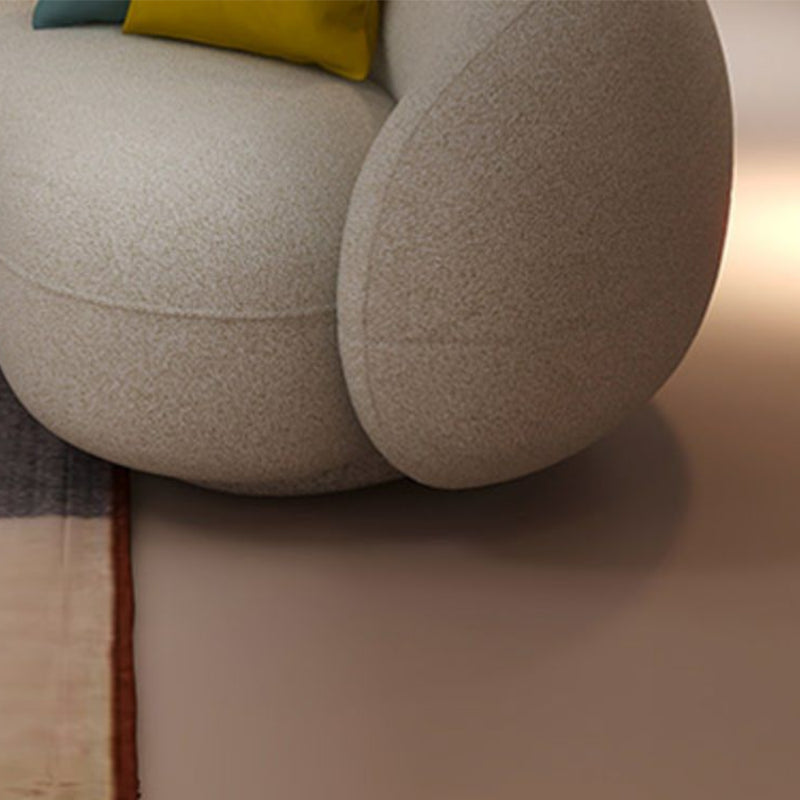 Contemporary Tight Back Settee Bench Curved Settee Couch in Grey/white Clearhalo 'furn' 'furn_sofas' 'Furniture' 'Living Room Furniture' 'Sofa' 'sofas' 5468892