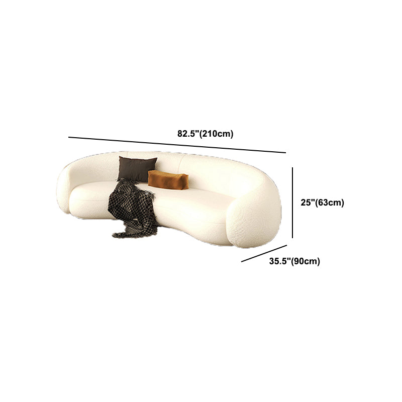 Contemporary Tight Back Settee Bench Curved Settee Couch in Grey/white Clearhalo 'furn' 'furn_sofas' 'Furniture' 'Living Room Furniture' 'Sofa' 'sofas' 5468901