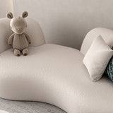 Contemporary Recessed Arm Sofa Pillow Back Curved Sofa for Living Room