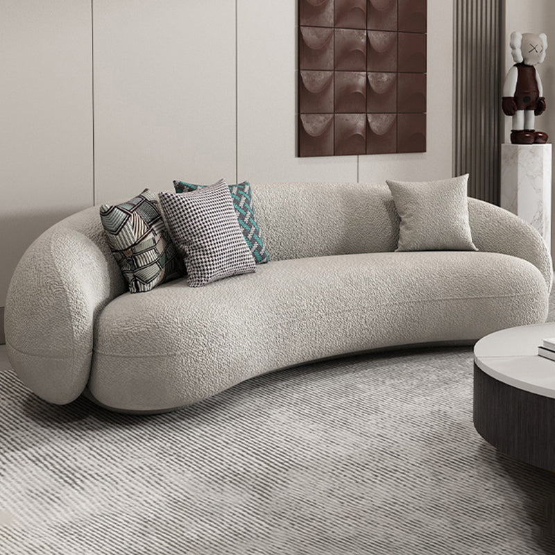 Sofá curvado contemporáneo del brazo inclinado de lana para sala de estar, apartamento