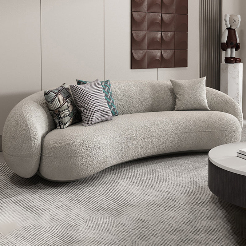 Sofá curvado contemporáneo del brazo inclinado de lana para sala de estar, apartamento