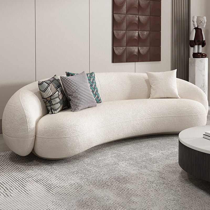 Sofá curvado contemporáneo del brazo inclinado de lana para sala de estar, apartamento