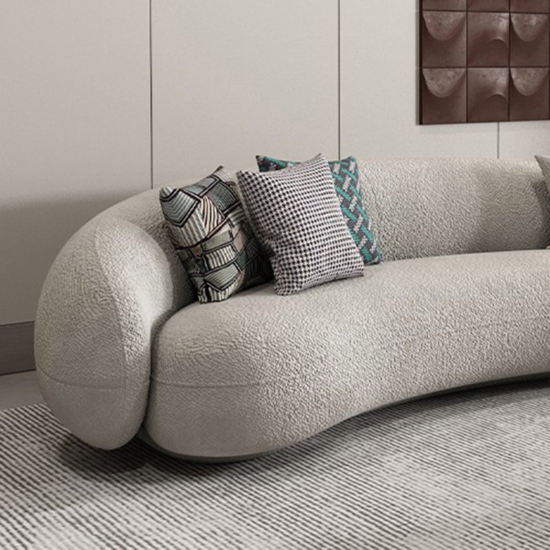 Sofá curvado contemporáneo del brazo inclinado de lana para sala de estar, apartamento