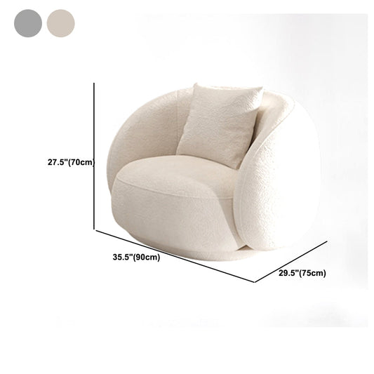 Wool Sloped Arm Sofa Contemporary Curved Sofa for Living Room, Apartment