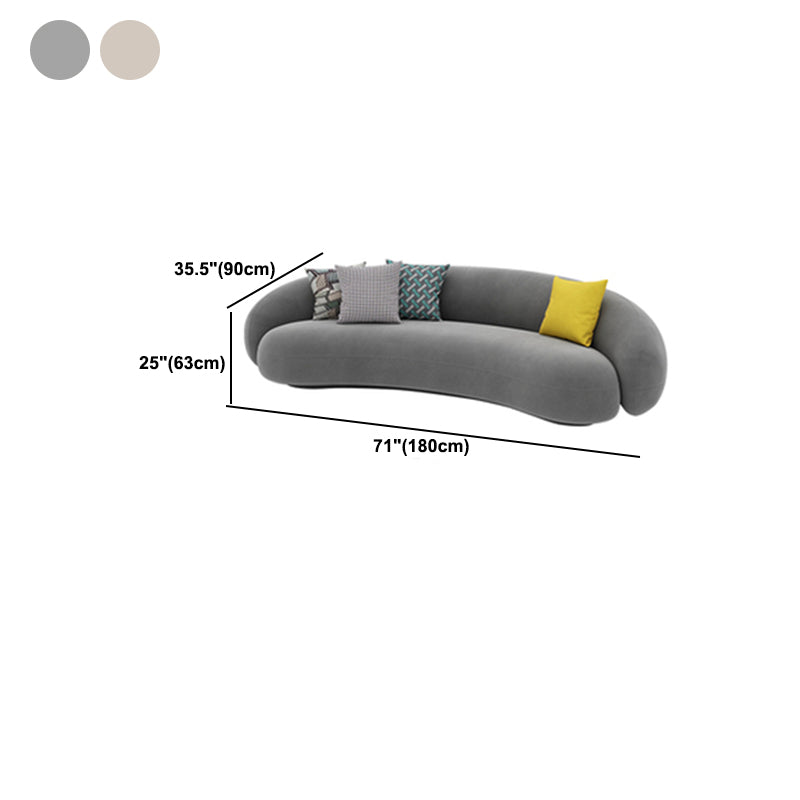 Sofá curvado contemporáneo del brazo inclinado de lana para sala de estar, apartamento