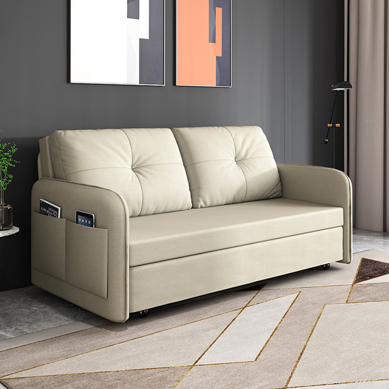 35,4 "H. divano trapuntato in fico in pelle quadrata per soggiorno