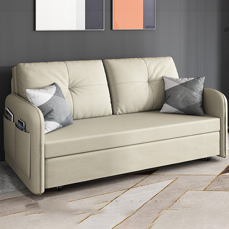 35,4 "H. divano trapuntato in fico in pelle quadrata per soggiorno