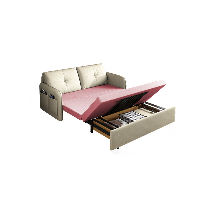 35,4 "H. divano trapuntato in fico in pelle quadrata per soggiorno