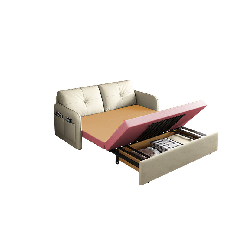 35,4 "H. divano trapuntato in fico in pelle quadrata per soggiorno