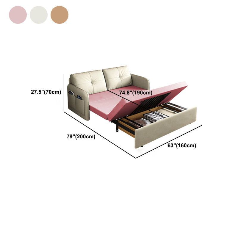 35,4 "H. divano trapuntato in fico in pelle quadrata per soggiorno