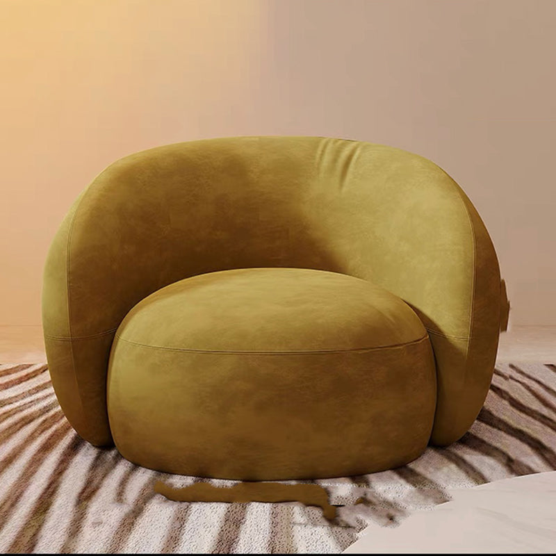 Divano in stile moderno letto curvo curvo con cuscini di spugna riempiti con bracciolo inclinato