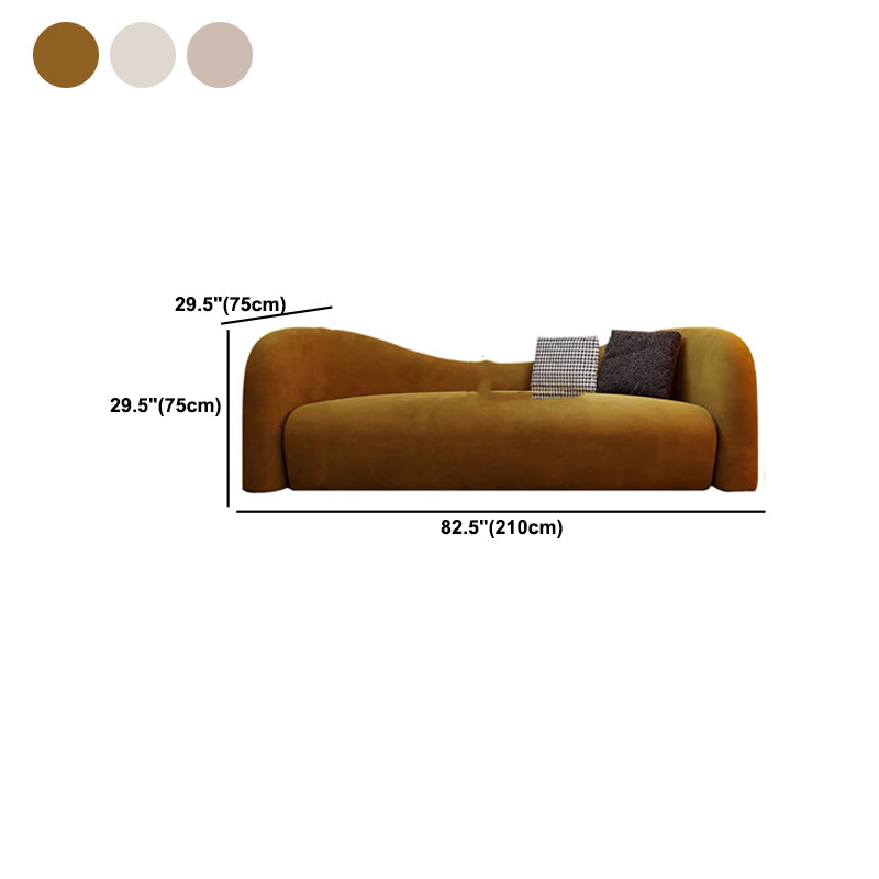 Divano in stile moderno letto curvo curvo con cuscini di spugna riempiti con bracciolo inclinato