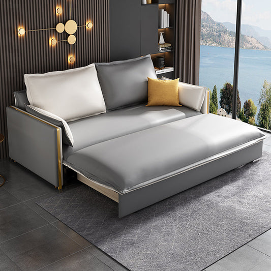 Moderno divano in vetro a fatica braccio quadrato con cuscini per camera da letto