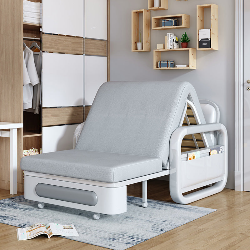 Divano a braccio quadrato moderno alla schiena stretta in grigio per soggiorno