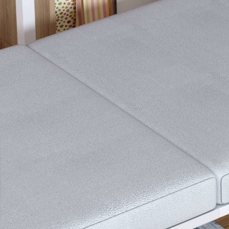 Divano a braccio quadrato moderno alla schiena stretta in grigio per soggiorno