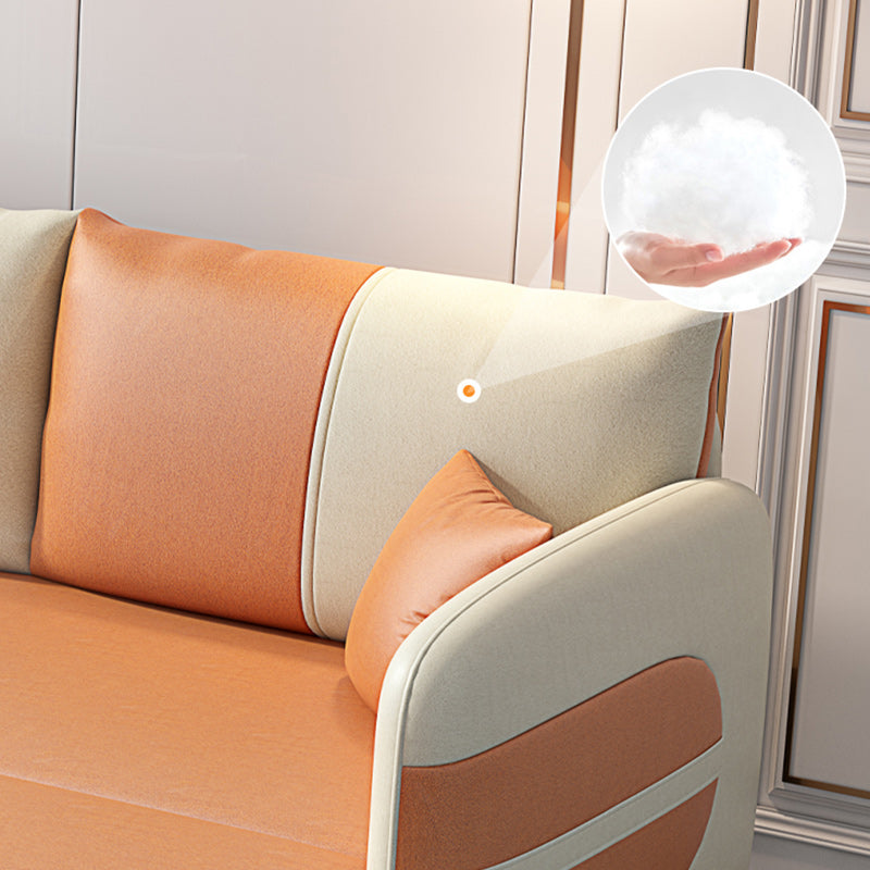 Faux Leather Stain Resistant Square Arm Modern Bed Sofa Couch Clearhalo 'furn' 'furn_sofas' 'Furniture' 'Living Room Furniture' 'Sofa' 'sofas' 5469123