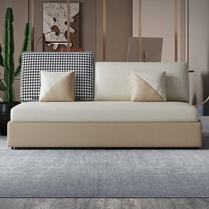 Divano di divano moderno di divano a bracciale senza bracciole resistente alla macchia in beige