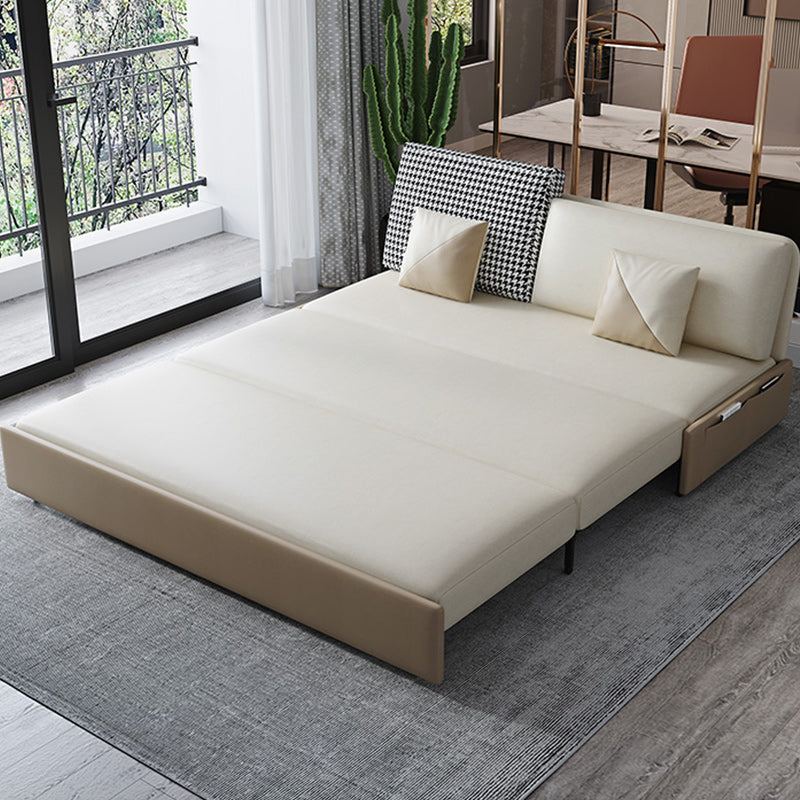 Divano di divano moderno di divano a bracciale senza bracciole resistente alla macchia in beige