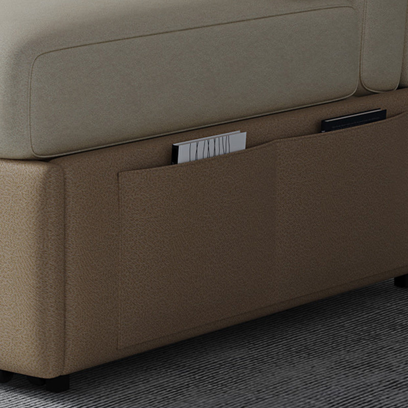 Divano di divano moderno di divano a bracciale senza bracciole resistente alla macchia in beige