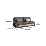 Armless Modern Faux Leather Stain Resistant Bed Sofa Couch in Grey