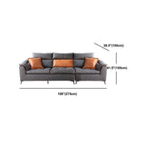 Modern Tufted Sofa & Chaise Stain Resistant Sectional .41.33 Inch in Dark Grey