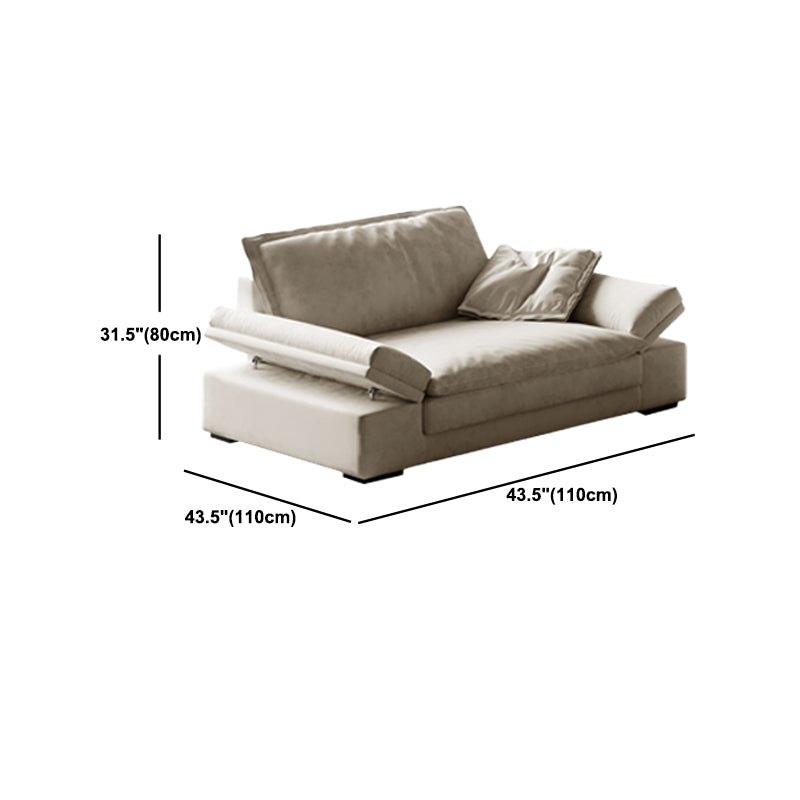 Scandinavian Cream Cushion Back Stain-Resistant Faux Leather Sofa Clearhalo 'furn' 'furn_sectionals' 'Furniture' 'Living Room Furniture' 'Sectionals' 5469275
