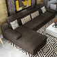 37.40" Tall Modern Linen Sectional Pillow Top Arm Sectional with Adjustable Headrest